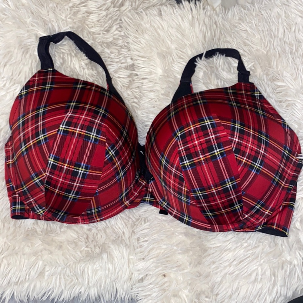 42DDD torrid plaid bra pushup plunge